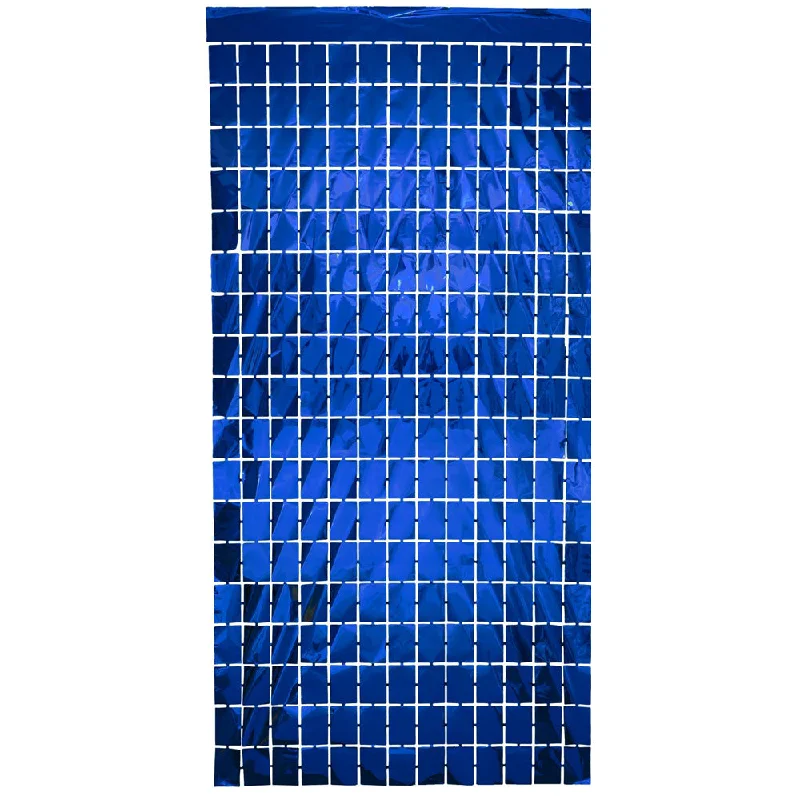 Royal Blue Metallic Square Party Backdrop - 97cm x 1.98m