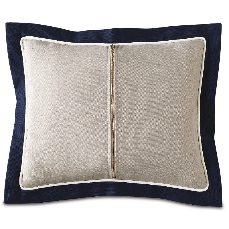 Preppy Navy Blue Lumbar Pillow Cover 15x18