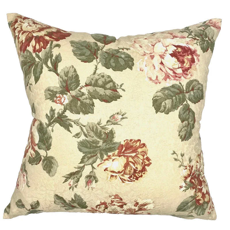 Romantic Vintage Floral Throw Pillow Cover