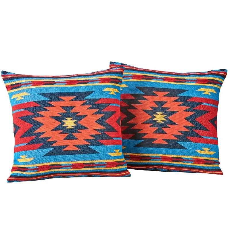 Southwest Aztec Pattern Accent Pillow Covers - Set of 2