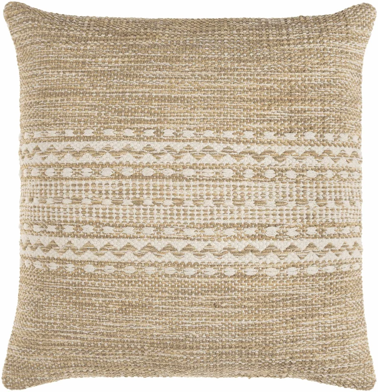 Lantz Beige Geometric Texture Throw Pillow