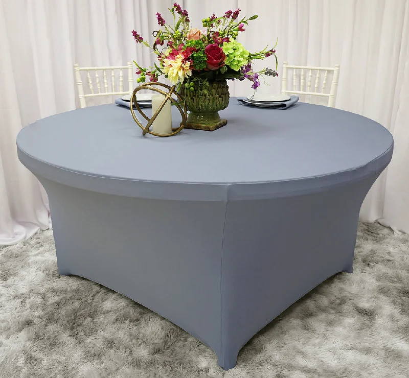 6 Ft Round Spandex (220 GSM) Table Cover - Dusty Blue  (1pc)