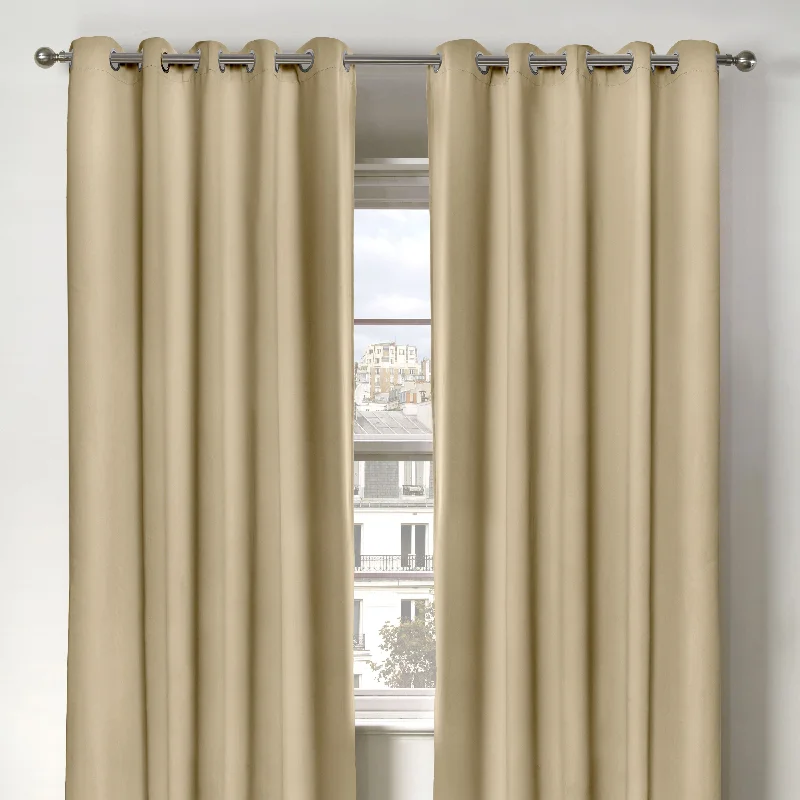 Cali Beige Thermal Blackout Eyelet Curtains