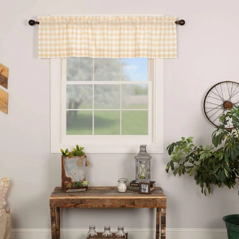 Annie Buffalo Tan Check Valance Curtain 16x60