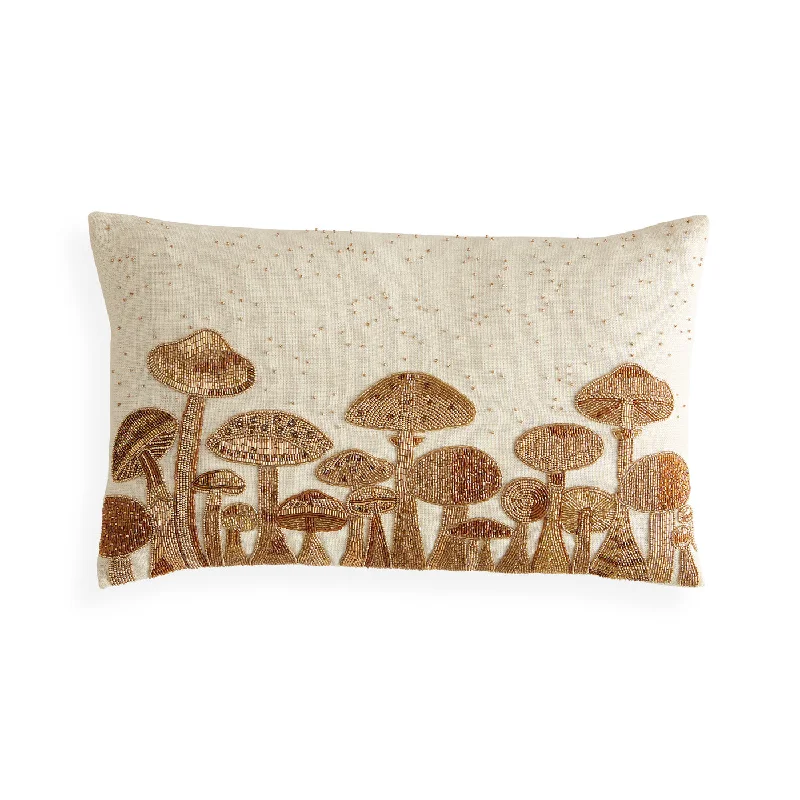 Mushroom Field Beaded Pillow