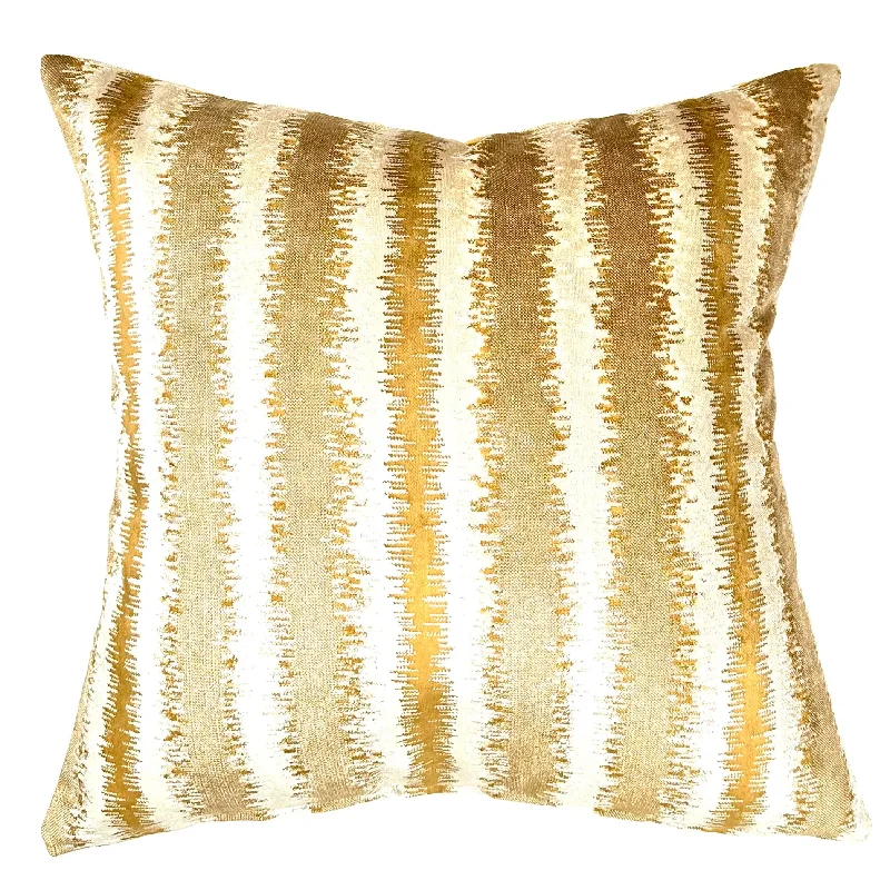 Gold Modern Abstract Velvet Throw Pillow Cover 20x20