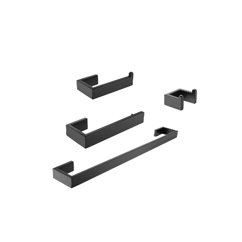 4- Piece Bathroom Hardware Set - Black