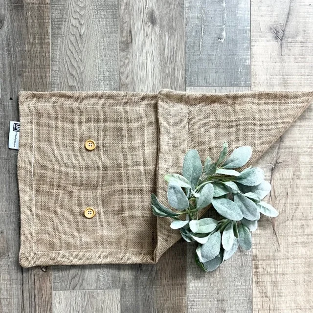 COVER ONLY: BURLAP PILLOW COVER (no insert)