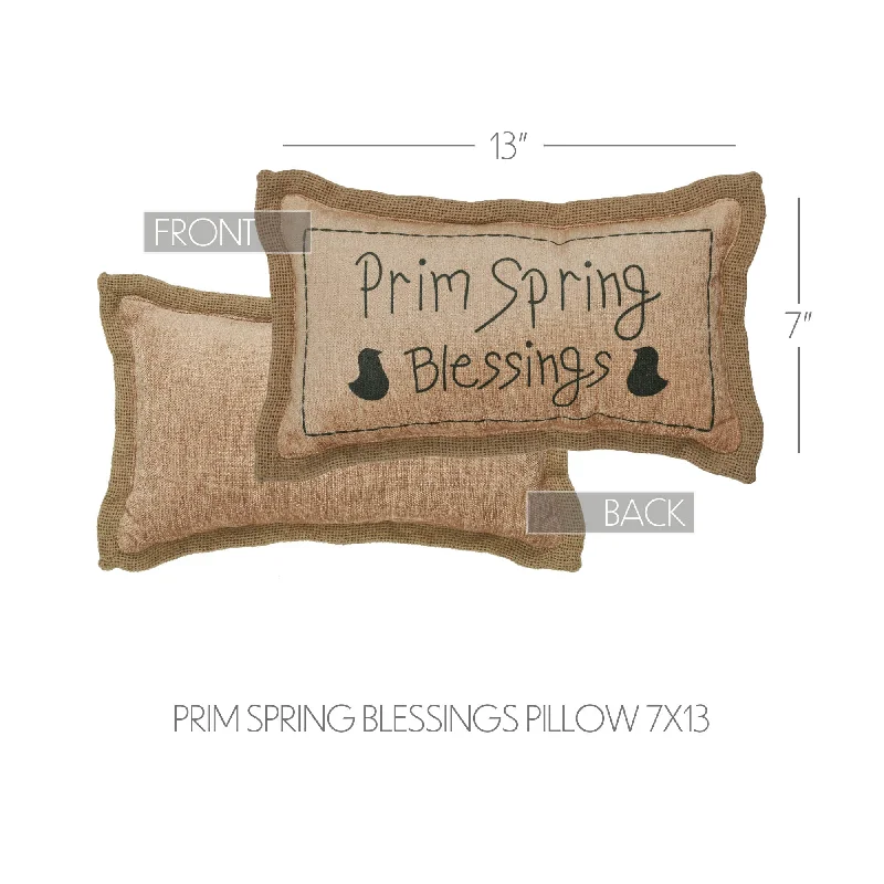 Spring In Bloom Prim Spring Blessings Pillow 7x13