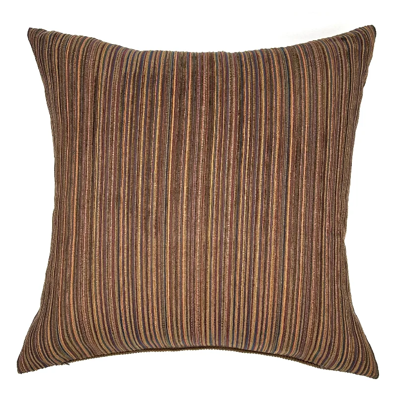 Mocha Contemporary Stripe Throw Pillow Cover 22x22