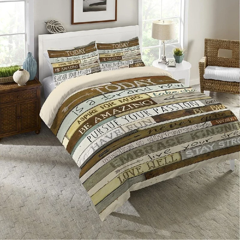 Laural Home Inspiring Mantra Duvet Pillow Sham