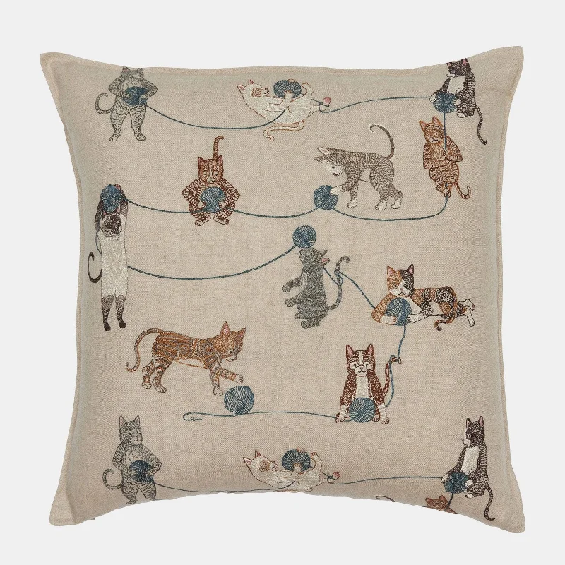 Playful Cats Square Pillow