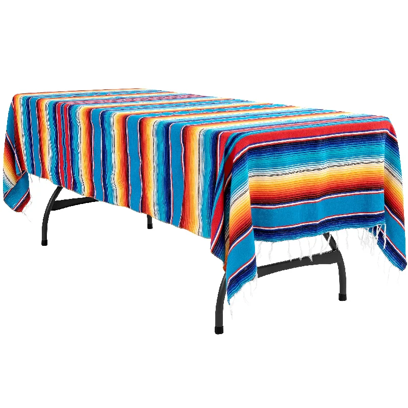 Woven Mexican Serape Tablecloth 57"x102" Rectangular