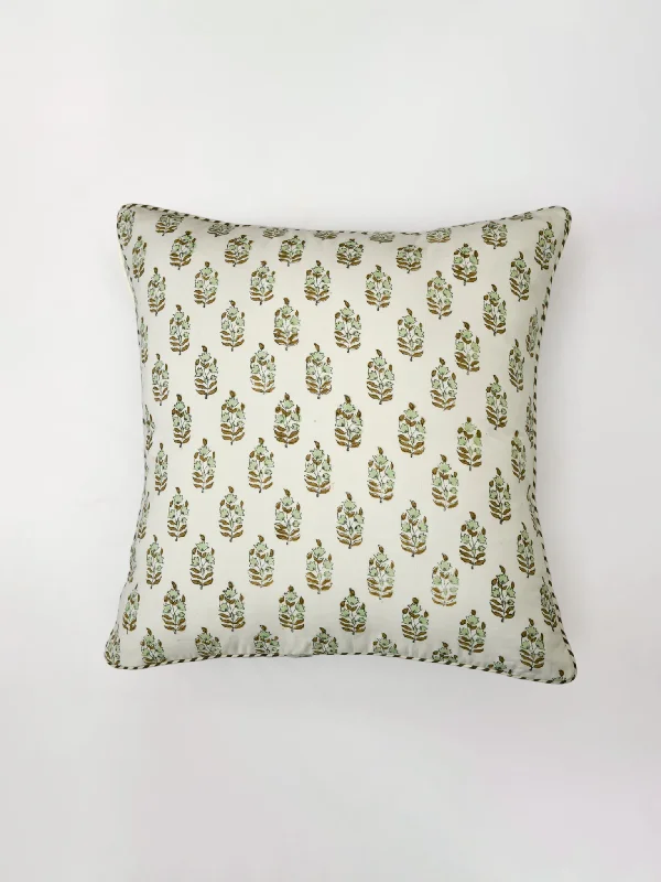 Cushion Cover Three Flowers Block Printed