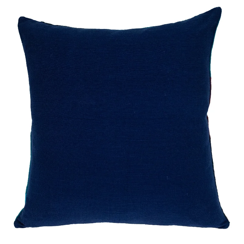 20" X 20" Blue Zippered 100% Cotton Throw Pillow