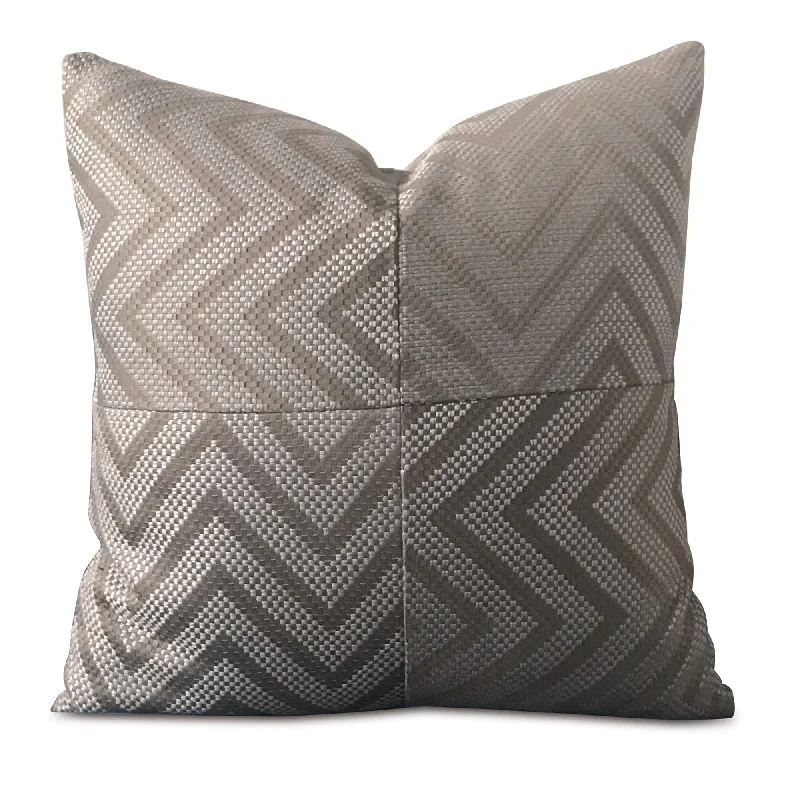 Woven Silver Chevron Throw Pillow Cover 20x20