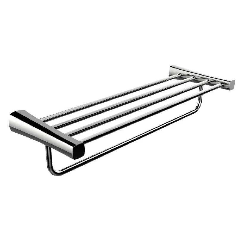 Chrome Plated Towel Ring With Multi-Rod Towel Rack Accessory Set