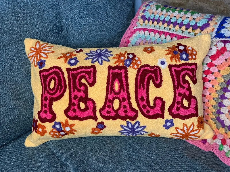 Flower Power Peace Cushion