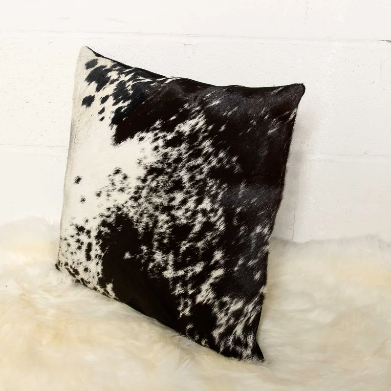 18 X 18 Black And White Cowhide Throw Pillow