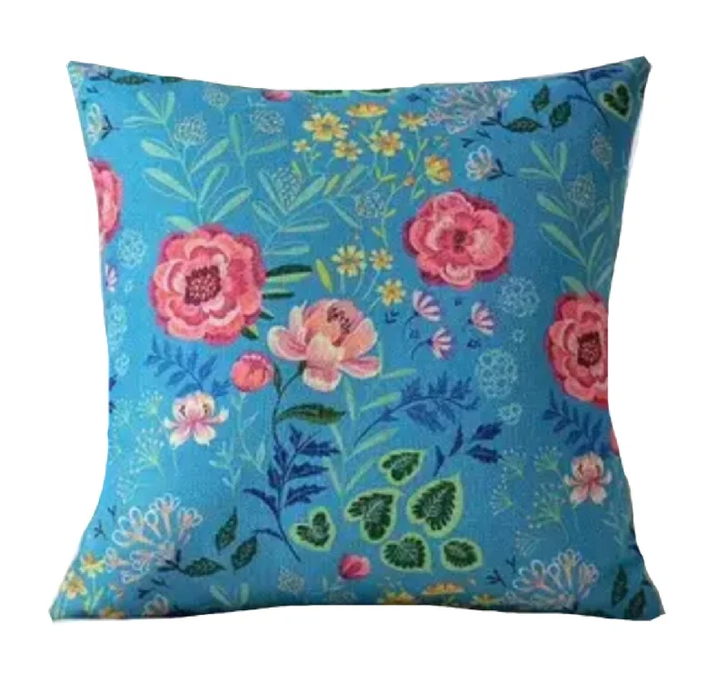 Cushion cover linen - Flowers & Leaves