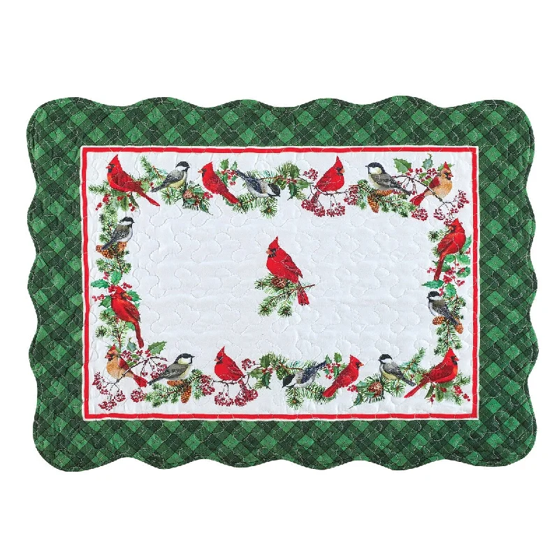 Festive Bird and Pine Holiday Pillow Sham