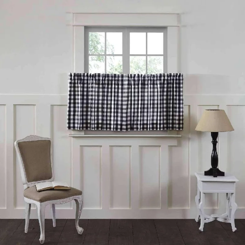 Annie Buffalo Black Check Tier Curtain Set of 2 L24xW36