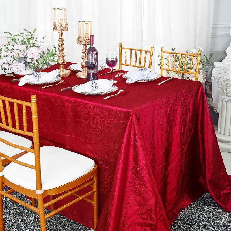 90"x156" Seamless Rectangular Crushed Taffeta Tablecloth - Apple Red (1pc)