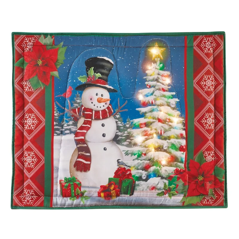 Festive Christmas Snowman Polyester Pillow Sham