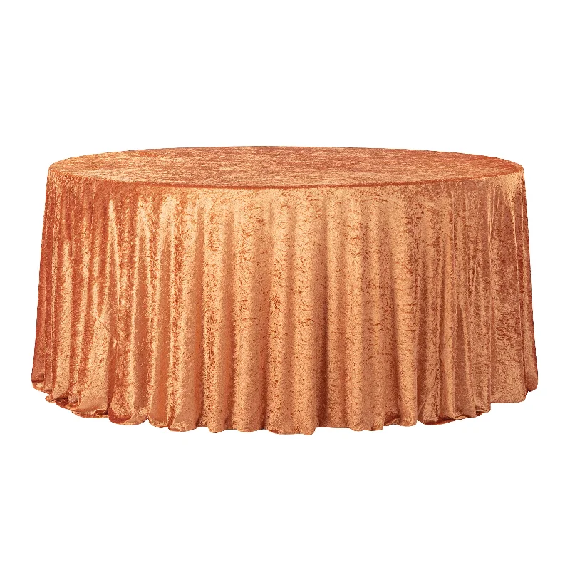 Velvet 132" Round Tablecloth - Rust