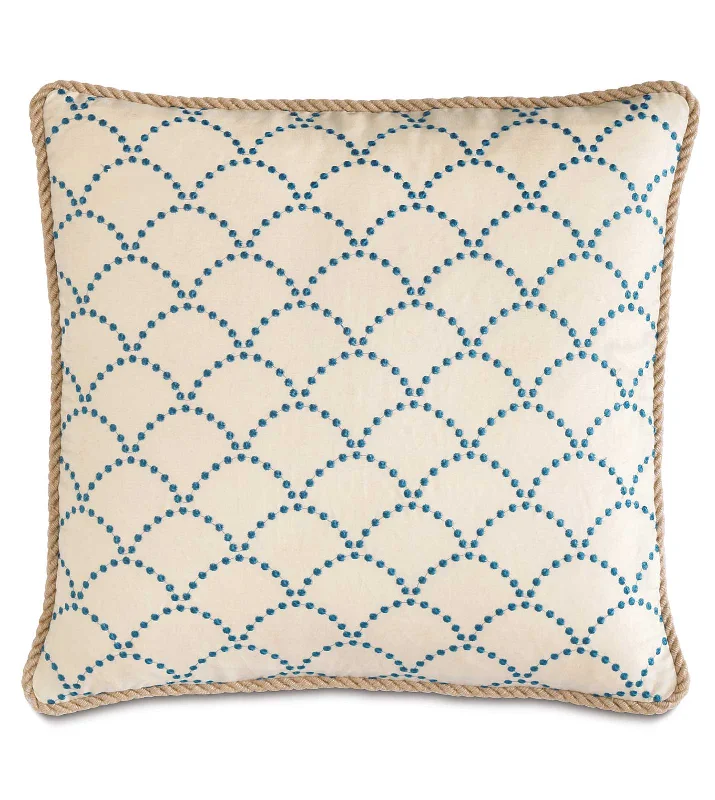 Badu Lapis Scalloped Throw Pillow Cover 20x20