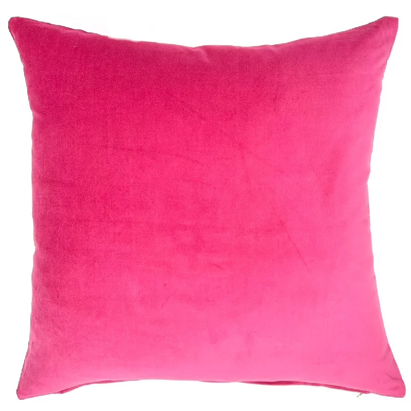 Barbie Fuchsia Solid Velvet Throw Pillow Cover