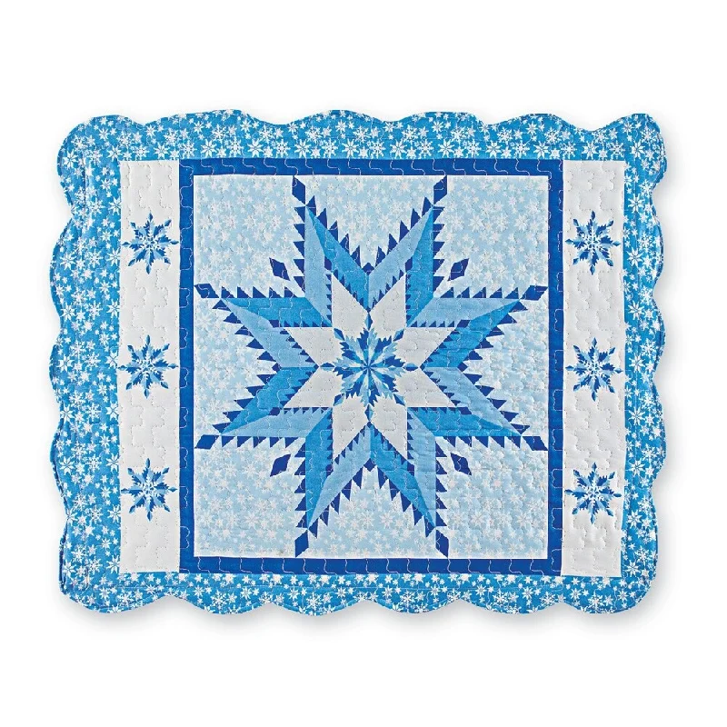 Snowflake Winter Holiday Patchwork Pillow Sham