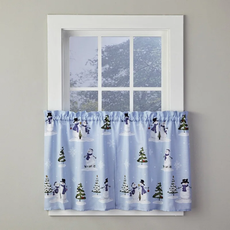 SKL Home Wonderland Winter Tier Pair, 57 inches x 24 inches, Blue (2-Pack)