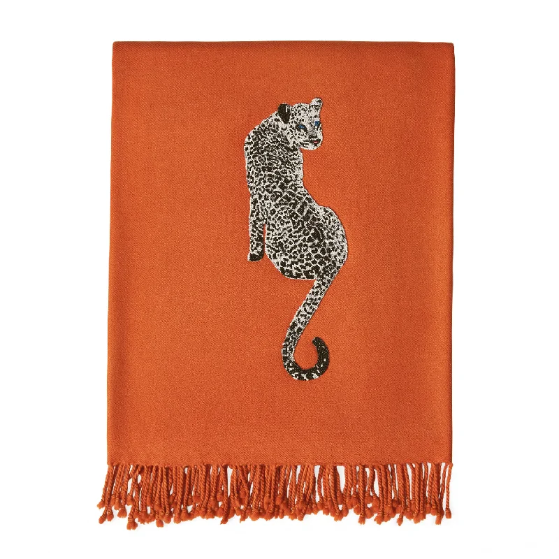 Leopard Embellished Throw