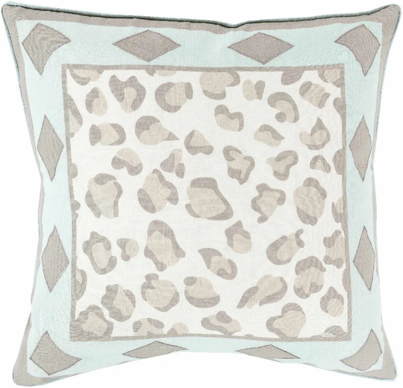 Kids Aqua Leopard Print Throw Pillow - Clearance