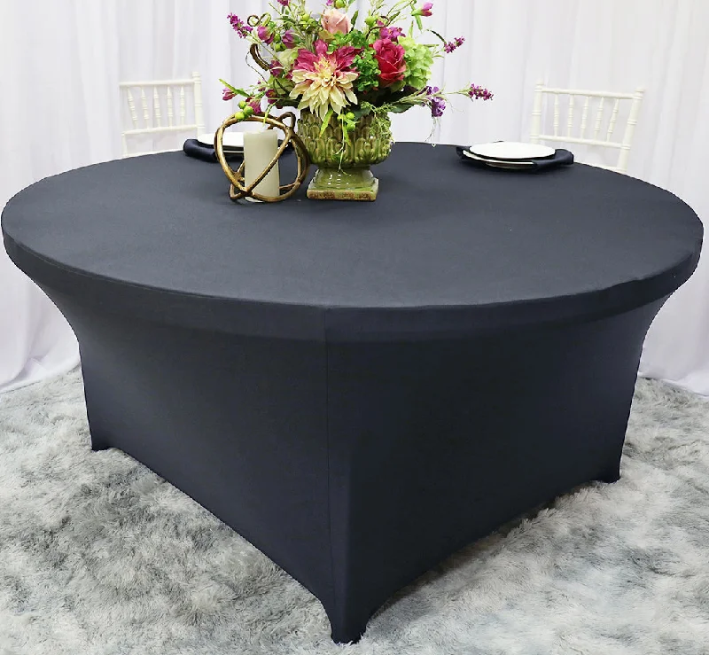 5 Ft Round Spandex (220 GSM) Table Cover - Pewter/Charcoal (1pc)