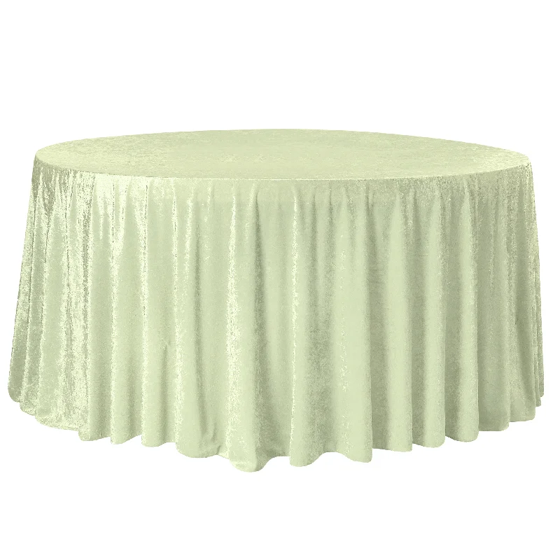 Velvet 132" Round Tablecloth - Sage Green