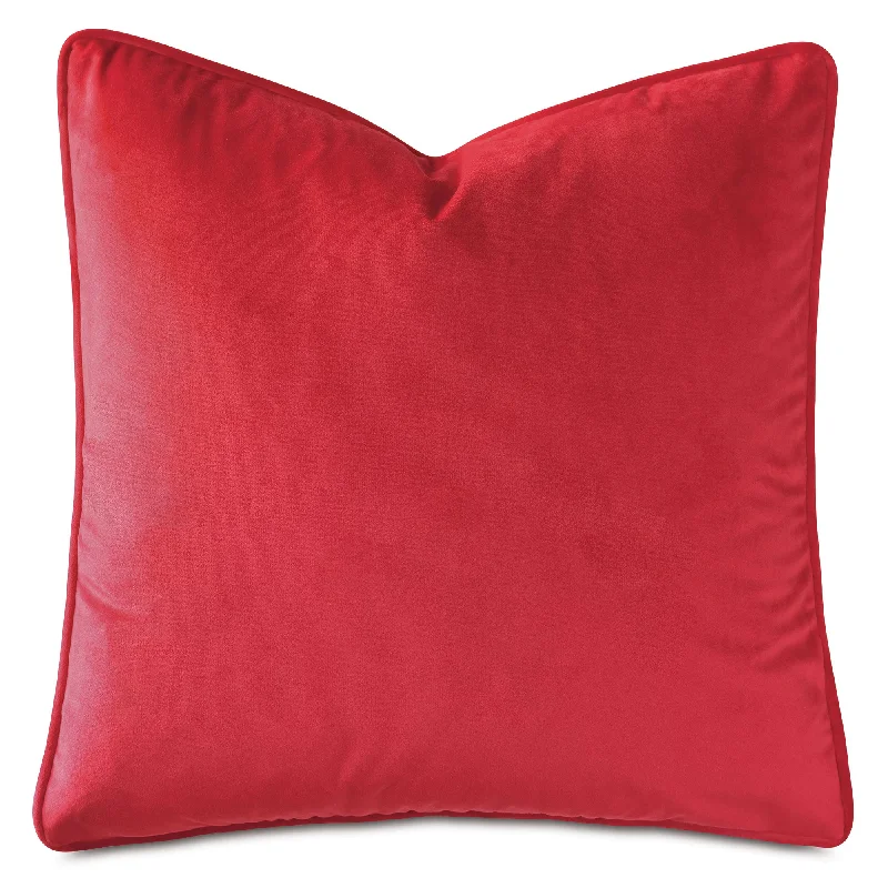 Vesper Velvet Throw Pillow Cover 20x20 in Red