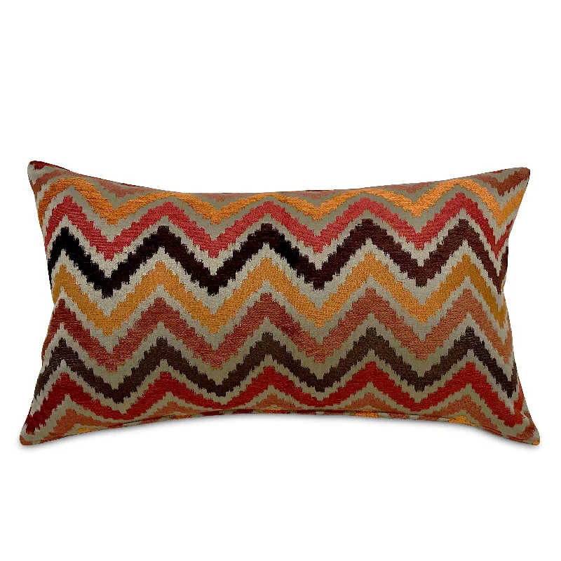 Orange Southwestern Jacquard Lumbar Pillow Cover 15x26