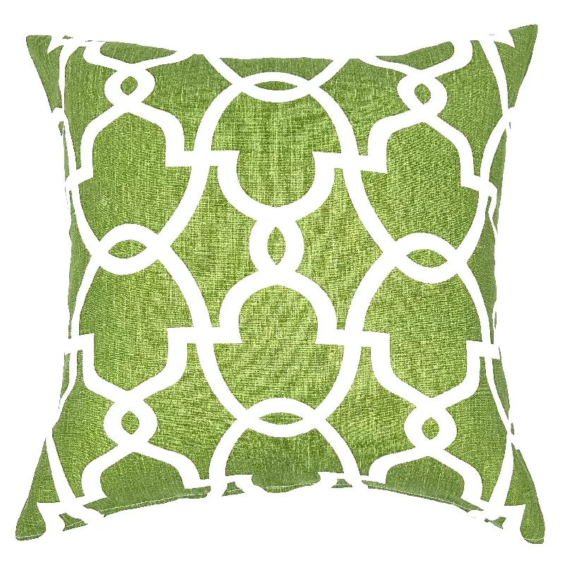 Green Mod Moroccan Cotton Throw Pillow Cover 22x22