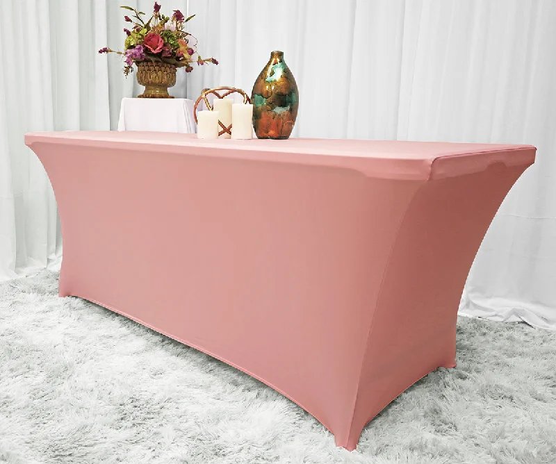 8 Ft Rectangular Spandex (220 GSM) Table Cover - Rose Pink (1pc)