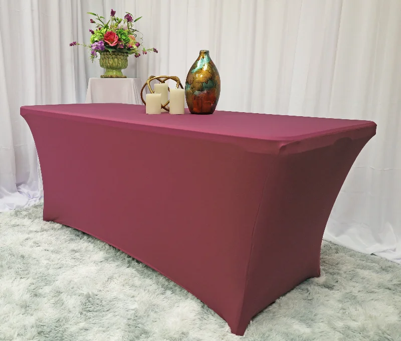 8 Ft Rectangular Spandex (220 GSM) Table Cover - Sangria (1pc)