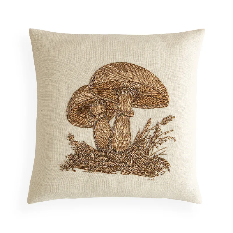 Large Mushrooms Beaded Pillow