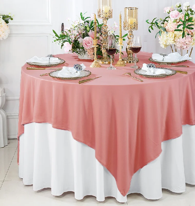 72"x72" Seamless Square Scuba (Wrinkle-Free) (240 GSM) Tablecloth /Table Overlay- Rose Pink (1pc)