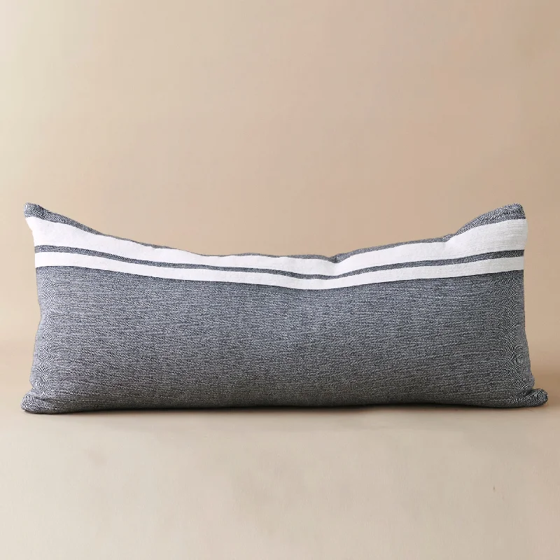 Siyah Cotton/Linen Bolster Cushion