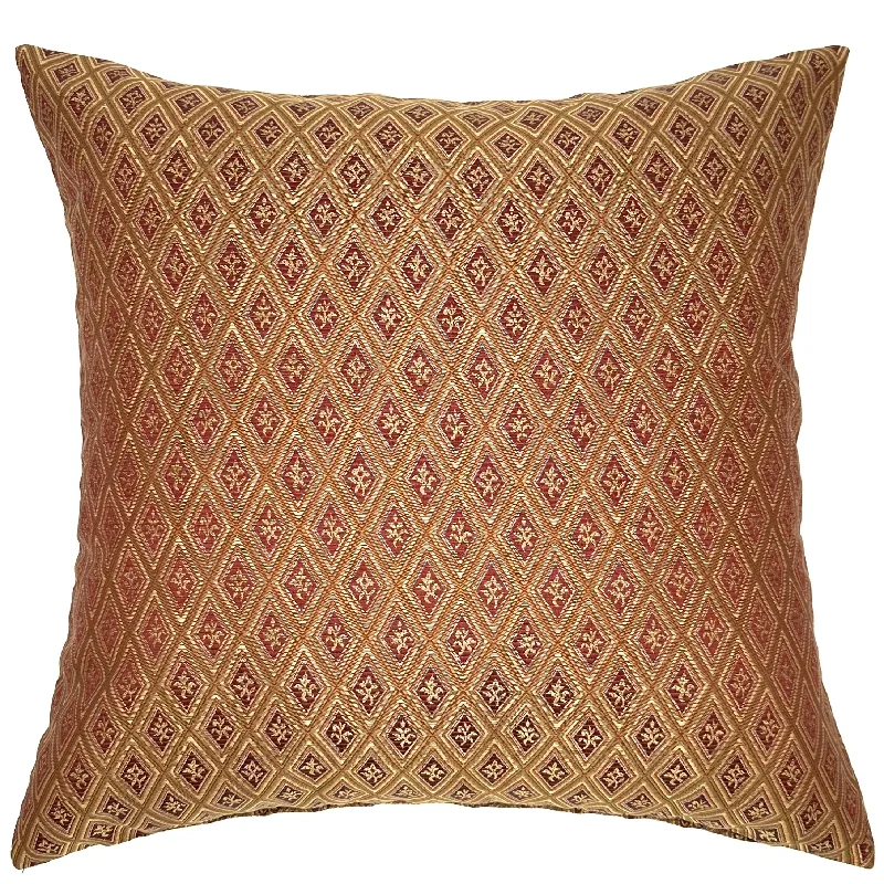 Copper Geometric Throw Pillow Cover 22x22