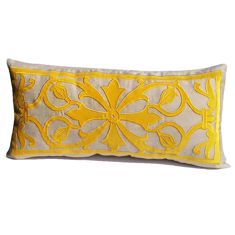 French Trellis Pillow Cover, Beige Gray Yellow Pillow Case, Floral Pillow Cover