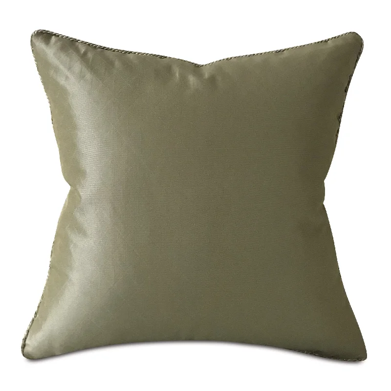 Lustrous Greenish Taupe Geometric Throw Pillow Cover with Cord 18x18