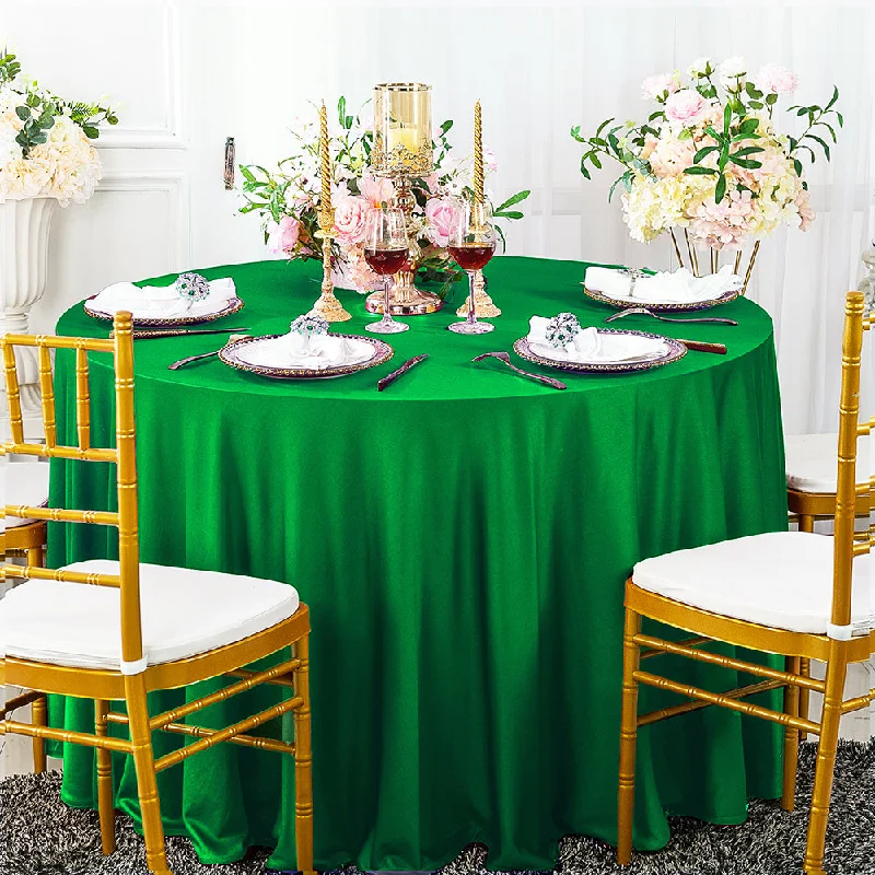 120" Seamless Round Scuba (Wrinkle-Free) (240 GSM) Tablecloth - Emerald Green (1pc)