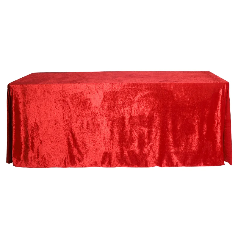 Velvet 90"x132" Rectangular Tablecloth - Red